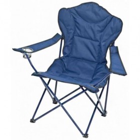 Scaun pliabil camping Pro cu spatar, Albastru